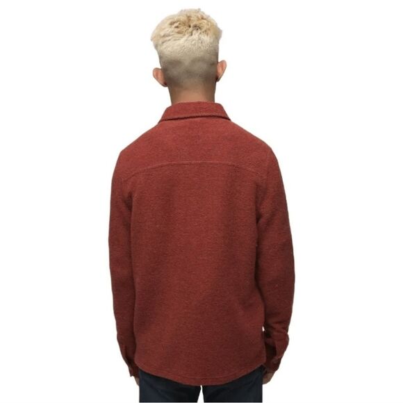 NWT Prana IncrediWool Overshirt Rust Heather Dark Red Size XXL - Picture 9 of 11